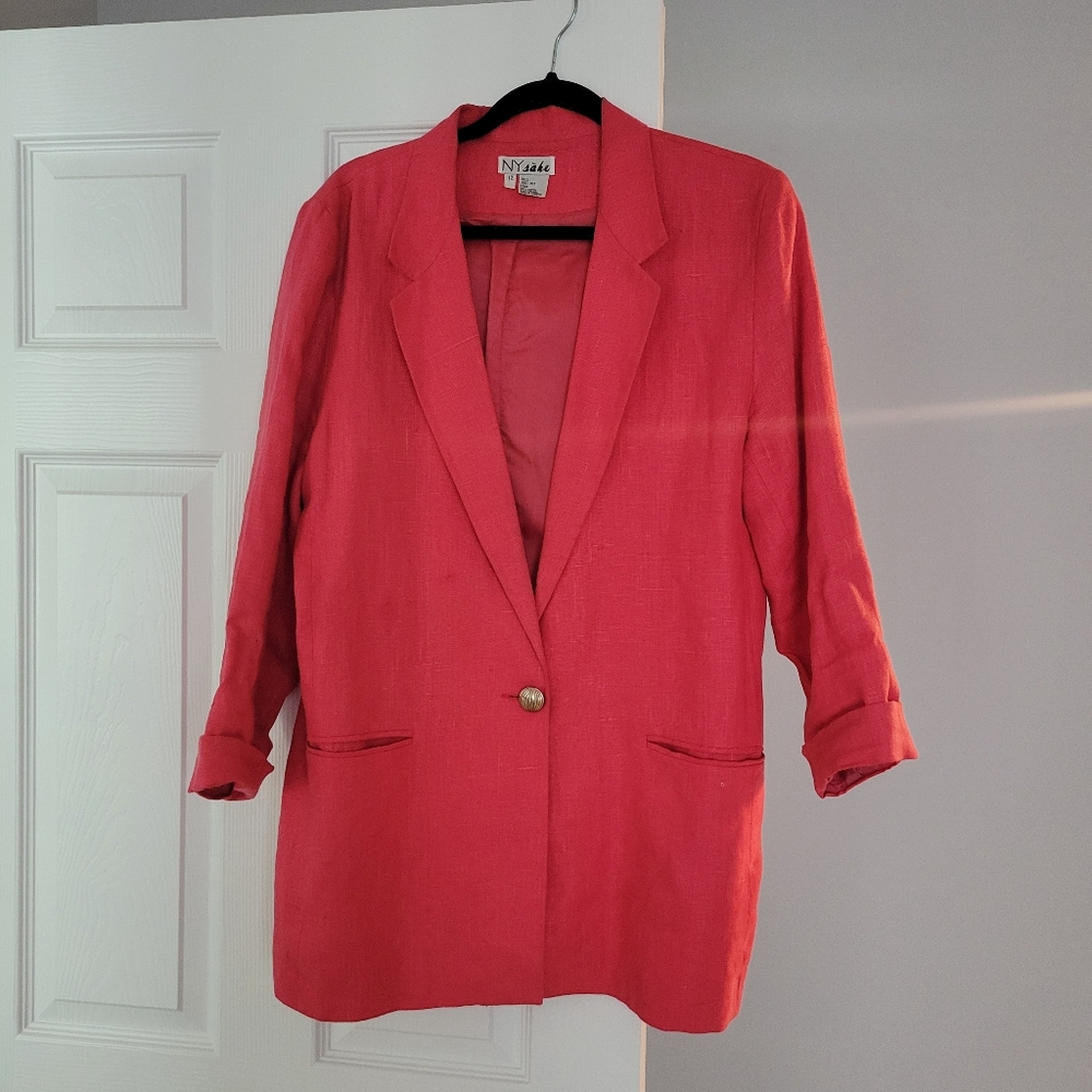 Vintage NY Sake Pink Blazer Relaxed Fit